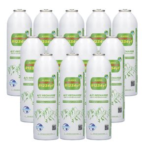 12 x Agent frigorific de înlocuire Alaska Refrigerants R1234yf pentru vehicule: Pachet de 12 pentru service-uri auto