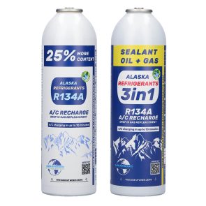 3în1 Agent frigorific de înlocuire Alaska Refrigerants R134a cu ulei PAG 100 și etanșant + agent frigorific R134a