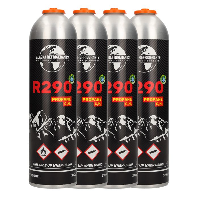 4 x Alaska Refrigerants R290 Propane – 370g / 750 ml